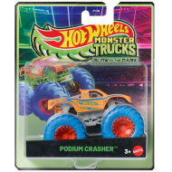 Hot Wheels Monster Trucks: Podium Crasher – oranžen avtomobilček, ki sveti v temi, 1/64 – Mattel