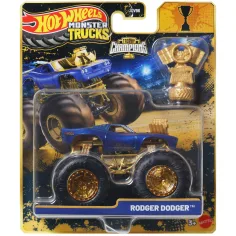 Hot Wheels Monster Trucks: Rodger Dodger zmagovalni monster avtomobilček s pokalom 1/64 - Mattel