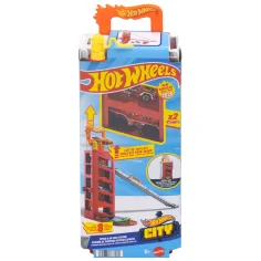 Hot Wheels: Turbo start gasilska postaja z dvema majhnima avtomobilčkoma - Mattel