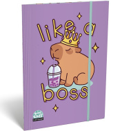 ICO: Lizzysuli Lollipop mapa z elastiko z vzorcem kapibare, velikost A4