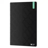 ICO: Študentski Premium Black spiralni zvezek A/4 brezčrtni, 100 listov