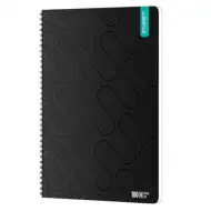 ICO: Študentski Premium Black spiralni zvezek A/4 karo, 100 listov