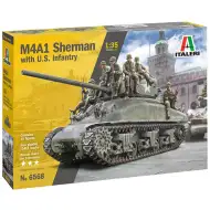 Italeri 1/35 M4A1 SHERMAN tank z ameriško posadko maketa