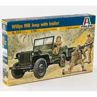 Italeri 1/35 Willys MB vojaški Jeep s prikolico model vozila