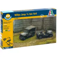 Italeri 1/72 Willys Jeep 1/4 ton 4x4 vojaška vozila 2-delni komplet maket