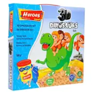 Kinetic Sand: Heros dinozavrski ali ponijev komplet s peskom in dodatki, 500 g