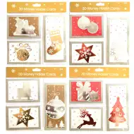 Komplet 3D božičnih voščilnic s kuvertami, 3 kosi v različnih izvedbah.