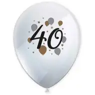 Komplet 6 lateks balonov z vzorcem "40 let"
