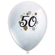 Komplet 6 lateks balonov z vzorcem "50 let"