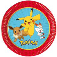 Komplet 8 papirnatih krožnikov Pokémon, premera 20 cm