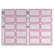 Komplet nalepk za zvezke z rdečim robom, 20 kosov