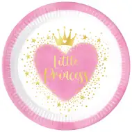 Komplet papirnatih krožnikov Little Princess, 8 kosov, 23 cm