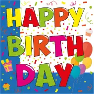 Komplet papirnatih prtičkov z napisom "Vse najboljše" – 2-slojni, 33x33 cm, 20 kosov