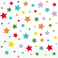 Komplet papirnatih prtičkov z zvezdami – 2-slojni, 33x33 cm, 20 kosov