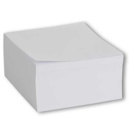 Kvadratni blok za zapiske 8,5 x 8,5 x 4 cm, 500 listov, bel, lepljen.