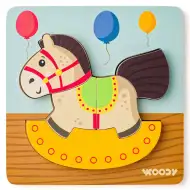 Lesena gugalnica 5-delna otroška sestavljanka - Woodyland