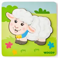 Lesena sestavljanka z motivom ovčke, 5 kosov - Woodyland