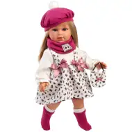 Llorens: 40 cm Carla punčka v roza kapici z modno torbico