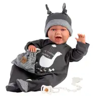 Llorens: 42 cm velika lutka z zvokom v črni pižami