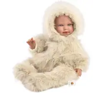 Llorens: Alicia 45 cm jokajoča dojenček s cucljem v žametnem plašču