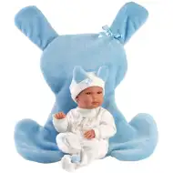 Llorens: Bimba 35 cm lutka z modrim zajčjim spalnim vrečkom