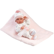 Llorens: Bimba, 35 cm novorojenček z otroško stekleničko in odejico