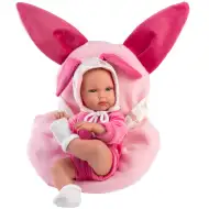 Llorens: Bimba novorojenček z roza zajčjo nosilko 35 cm