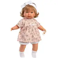 Llorens: Carla 42 cm jokajoča punčka v cvetlični obleki s trakom za glavo