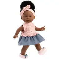 Llorens: Dojenček Zoé, 28 cm, v obleki z zvezdastim vzorcem