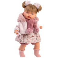 Llorens: Joelle, 38 cm jočeča punčka s šalom z resicami