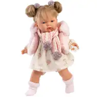 Llorens: Joelle 38 cm jokajoča dojenček s cucljem v obleki z vzorcem toplozračnega balona