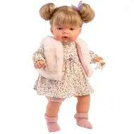Llorens: Joelle 38 cm lutka z zvokom v kosmatem jopiču.