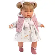 Llorens: Joelle 38 cm lutka z zvokom v obleki z medvedki.