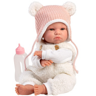 Llorens: Lara, 38 cm visoka jokajoča punčka v kapici z medvedjimi ušesi