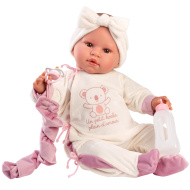 Llorens: Lea, 45 cm visoka jočeča lutka z dudo v pajacu s koalami.