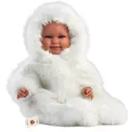 Llorens: Luka 45 cm nasmejan dojenček s cucljem v beli žametni obleki