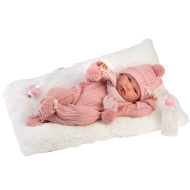 Llorens: Nica, 40 cm visoka novorojenka z otroško stekleničko in blazino