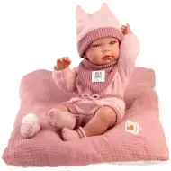 Llorens: Nica novorojenček deklica v roza obleki z blazino 38 cm