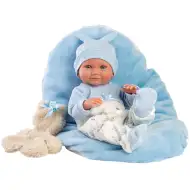 Llorens: Nico 40 cm novorojenček z medvedkom in modro odejico