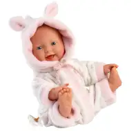 Llorens: Punčka dojenček v mehki pižami z vzorcem štorklje, 31 cm