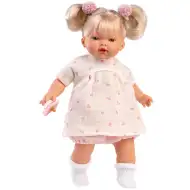Llorens: Roberta 33 cm jokajoča dojenček s cucljem v cvetlični obleki