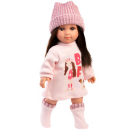 Llorens: Sara 35 cm lutka v rožnati pleteni kapi