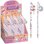 Luna: Dekliški grafitni svinčnik z radirko z vzorcem, na voljo v dveh različicah, 1 kos