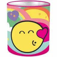 Luna: Emoji valjček kovinski namizni držalo za pisala 10x11cm