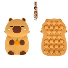 Luna: Kazura Capybara 3D figurasta denarnica z ramenskim trakom