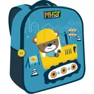 Luna: Must Team 3D gradbeni medvedji vzorec otroški nahrbtnik za vrtec 26x10x32 cm