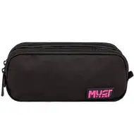 Luna: Must Team Monochrome črno-roza cilindrični peresnica z 2 žepoma