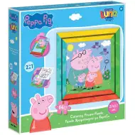 Luna: Peppa pujsa 2-v-1 barvanka sestavljanka s 64 kosi in okvirjem