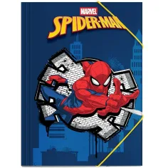 Luna: modra mapa z elastiko s potiskom Spider-Mana 25x35 cm