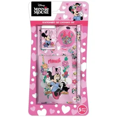 Luna: rožnat 5-delni komplet pisalnih potrebščin z Minnie Miško